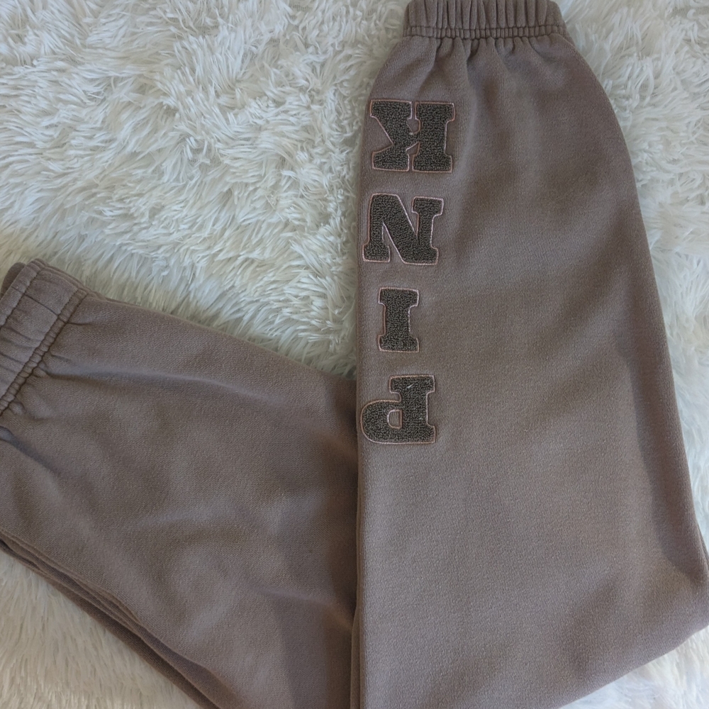 🩷 PINK Victoria's Secret Jogger Pants - Brown! EUC Like New 🩷